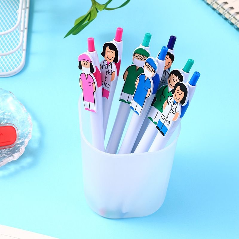 Cartoon Creative Male Doctor Female Nurse Press Ballpoint Pen